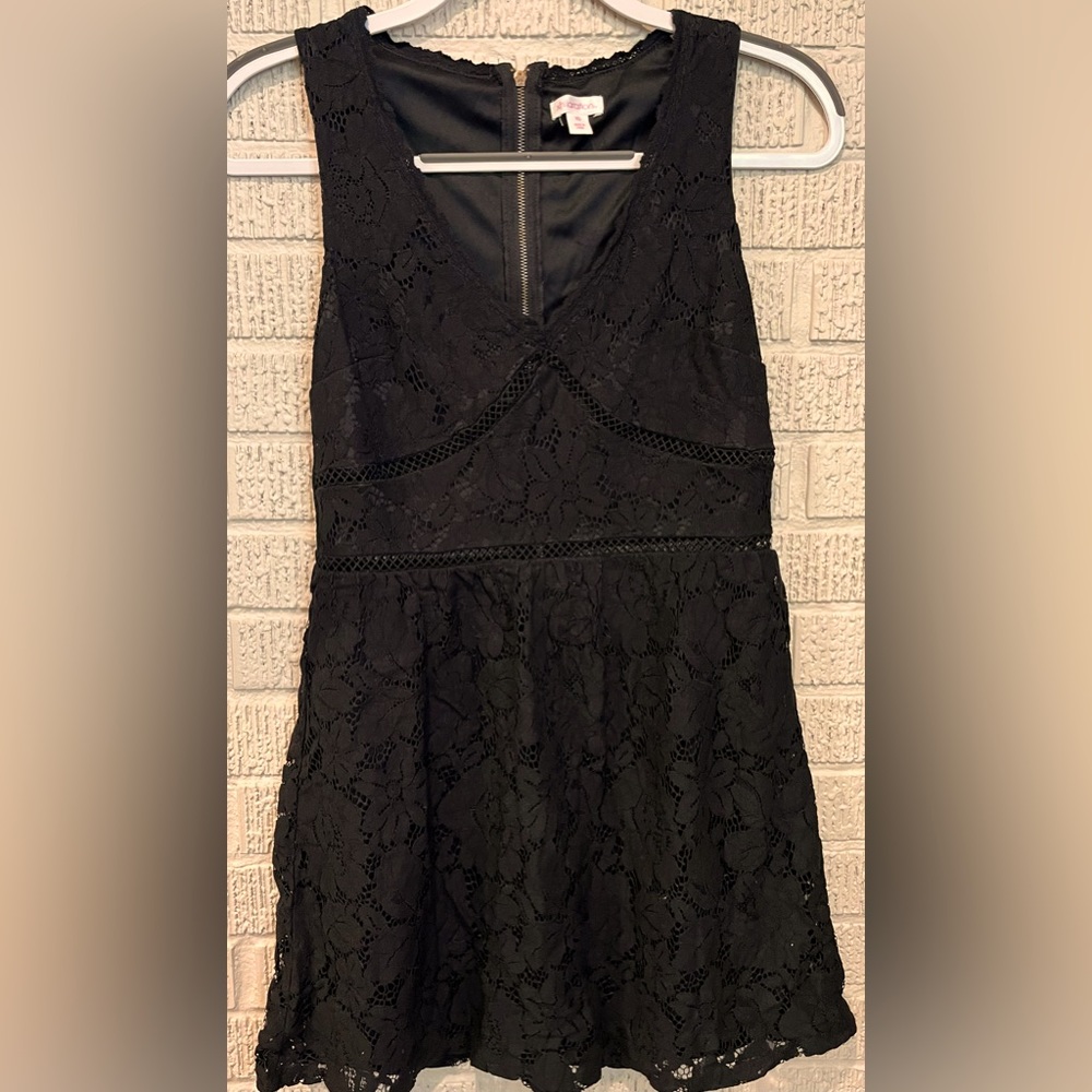Lacy black mini dress